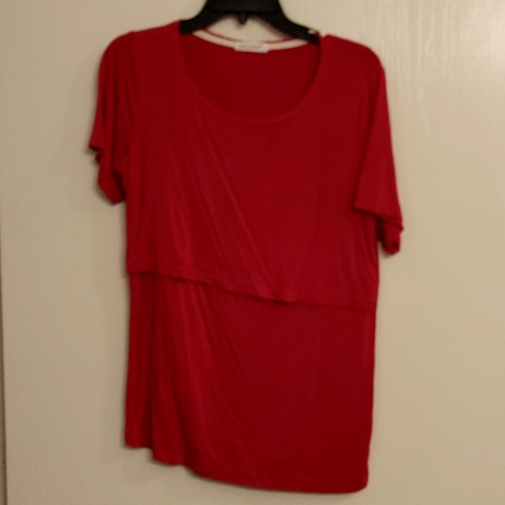 Smallshow nursing maternity top medium red